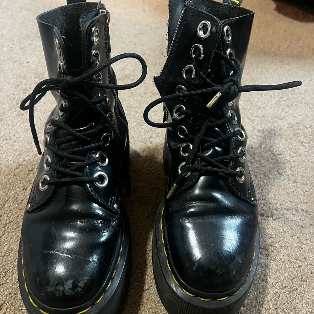 Dr. Martens Black Leather Boots - NEEDS TLC BROKEN ZIPPER